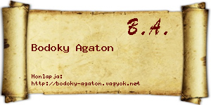 Bodoky Agaton névjegykártya